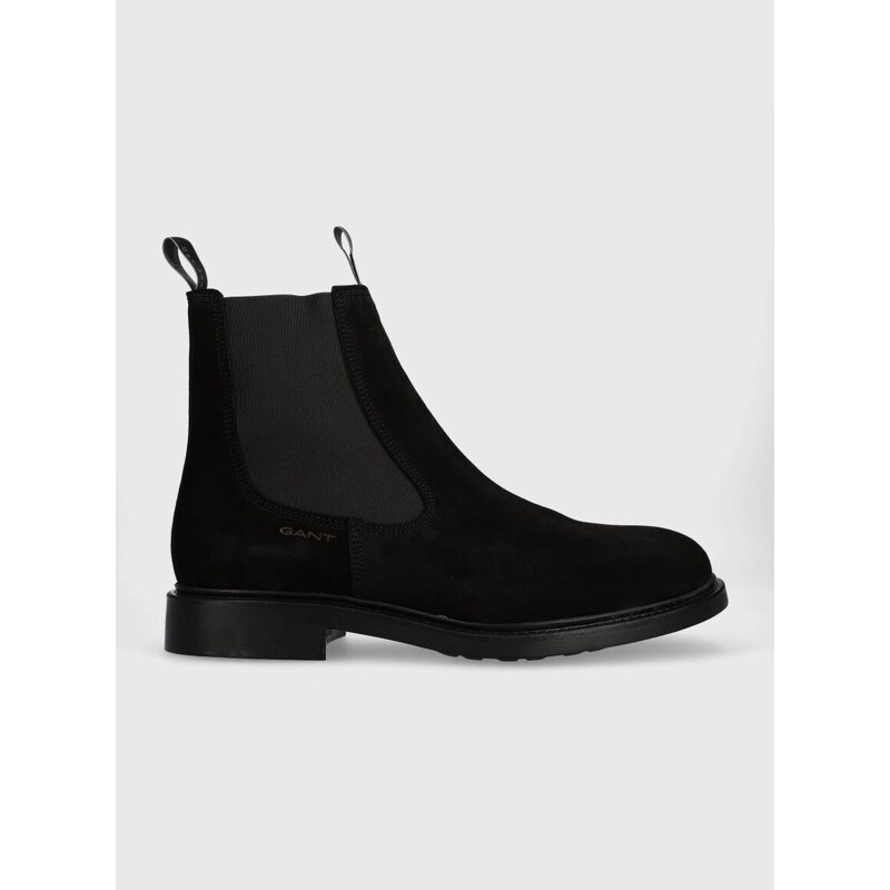 Semišové topánky chelsea Gant Millbro pánske, čierna farba, 27633415.G00