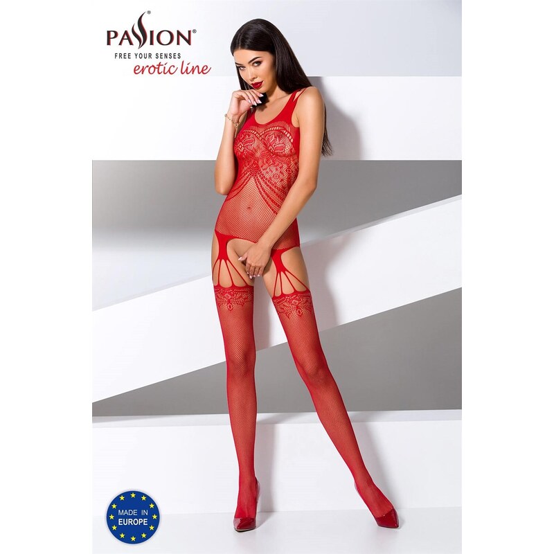 Passion BS070 červená - Bodystocking 52918983
