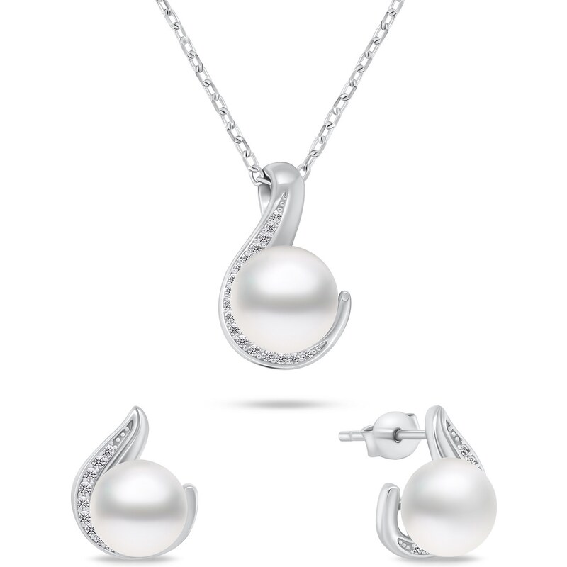 Brilio Silver Pôvabný set strieborných šperkov s pravými perlami 66583709