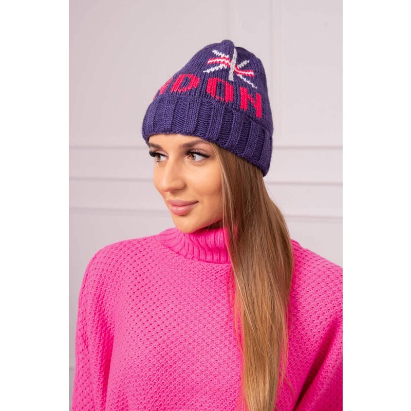 MladaModa Dámska čiapka London K385 tmavá fialová 46491239