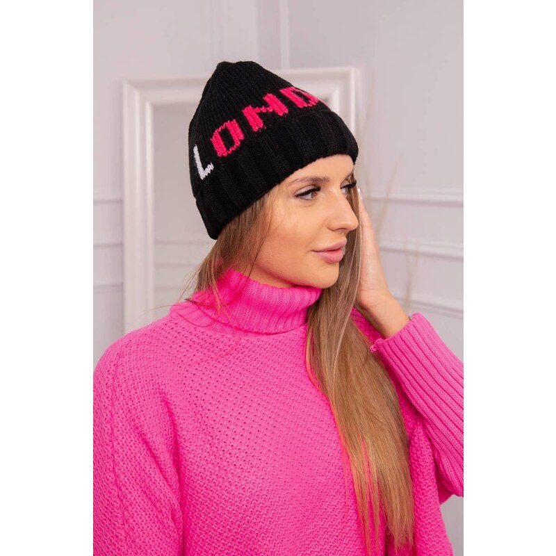 MladaModa Dámska čiapka London K385 čierna 46491244