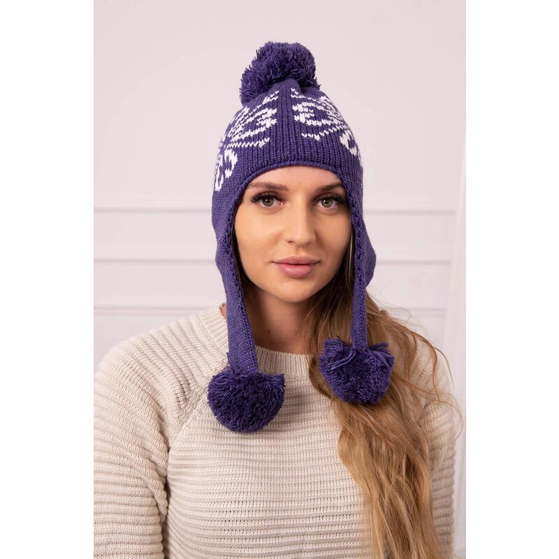 MladaModa Dámska čiapka s dlhými ušami Balbina K381 tmavá fialová 46491265