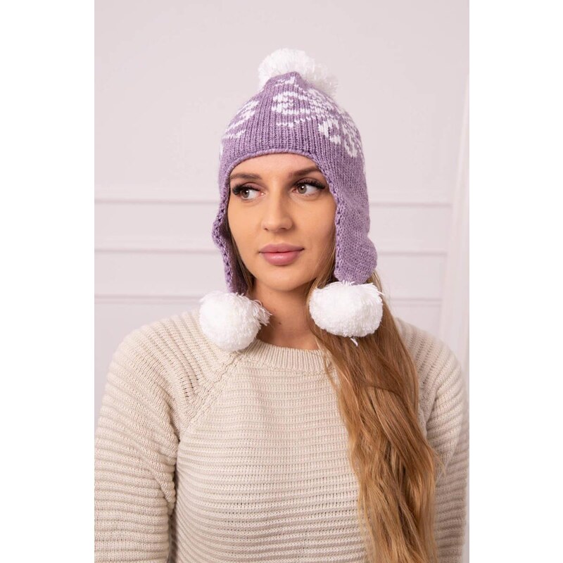 MladaModa Dámska čiapka s dlhými ušami Balbina K381 farba lila 46491271
