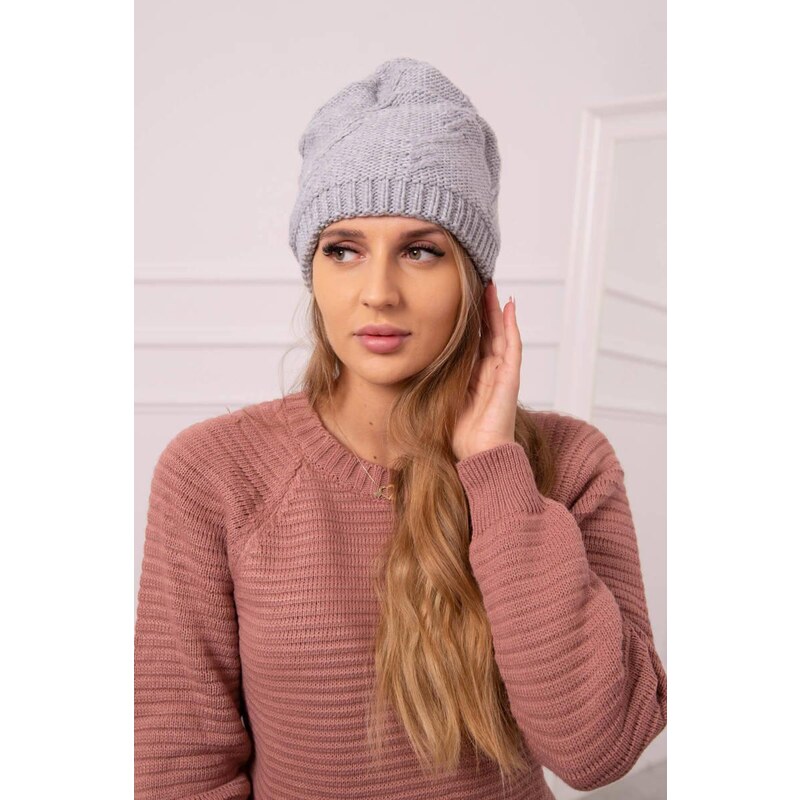 MladaModa Dámska čiapka Lorena K377 svetlá šedá 46491278