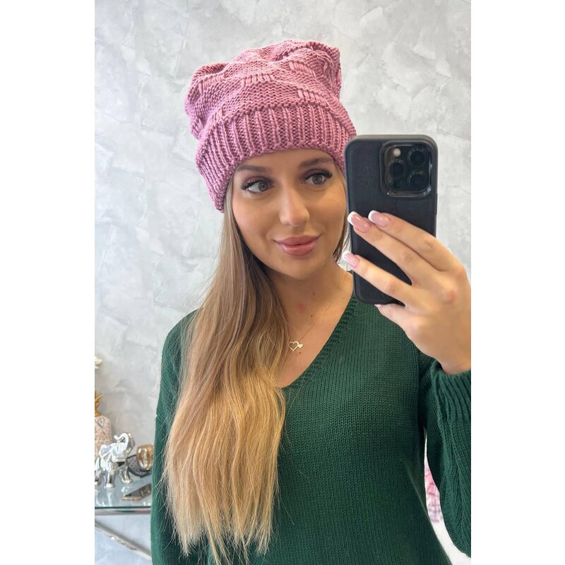 MladaModa Dámska čiapka Nastia K373 staroružová 46491307