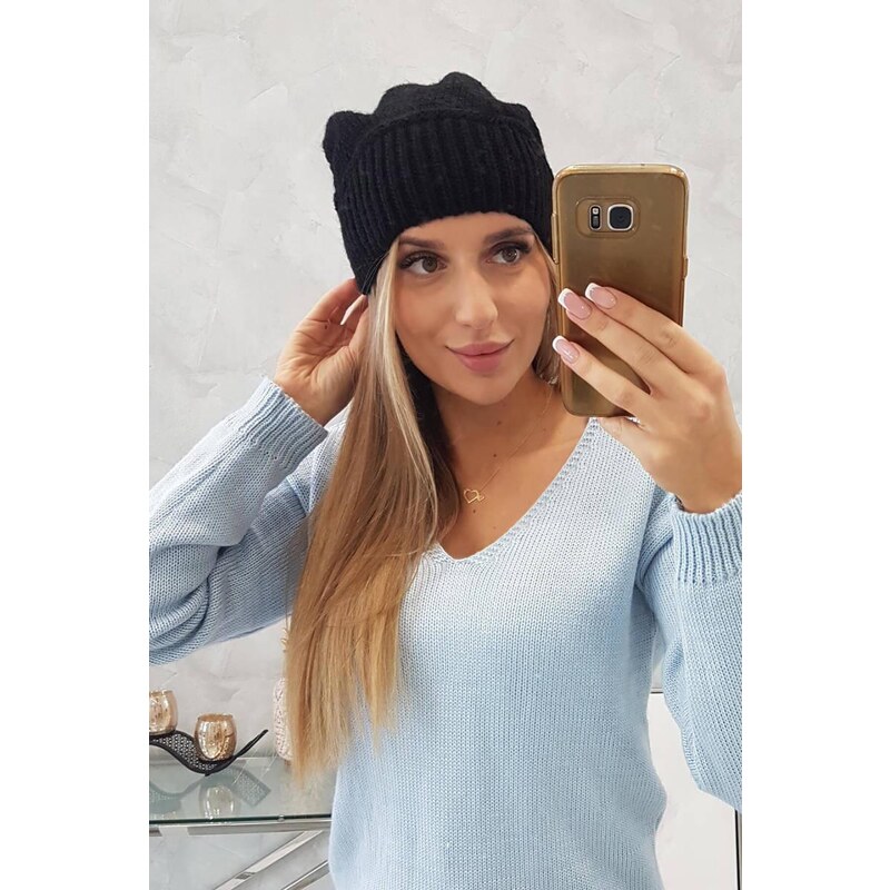 MladaModa Dámska čiapka Ingrid K371 čierna 46491313