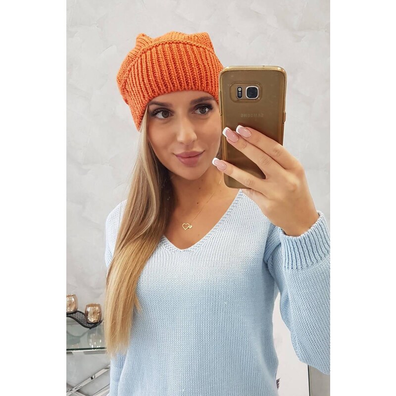 MladaModa Dámska čiapka Ingrid K371 oranžová 46491318