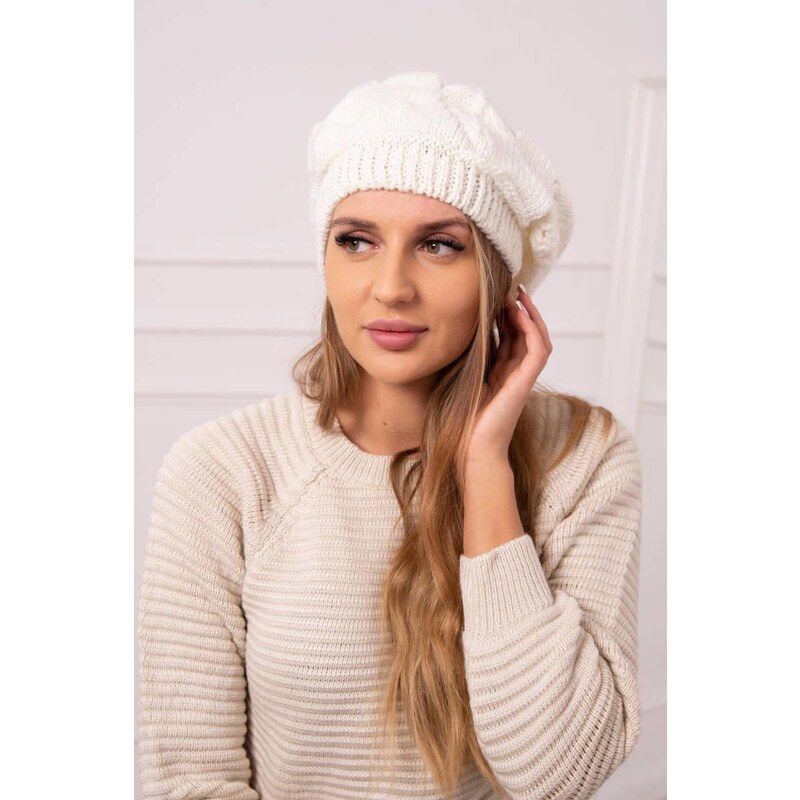 MladaModa Dámska čiapka Sofia K369 farba ecru 46491325