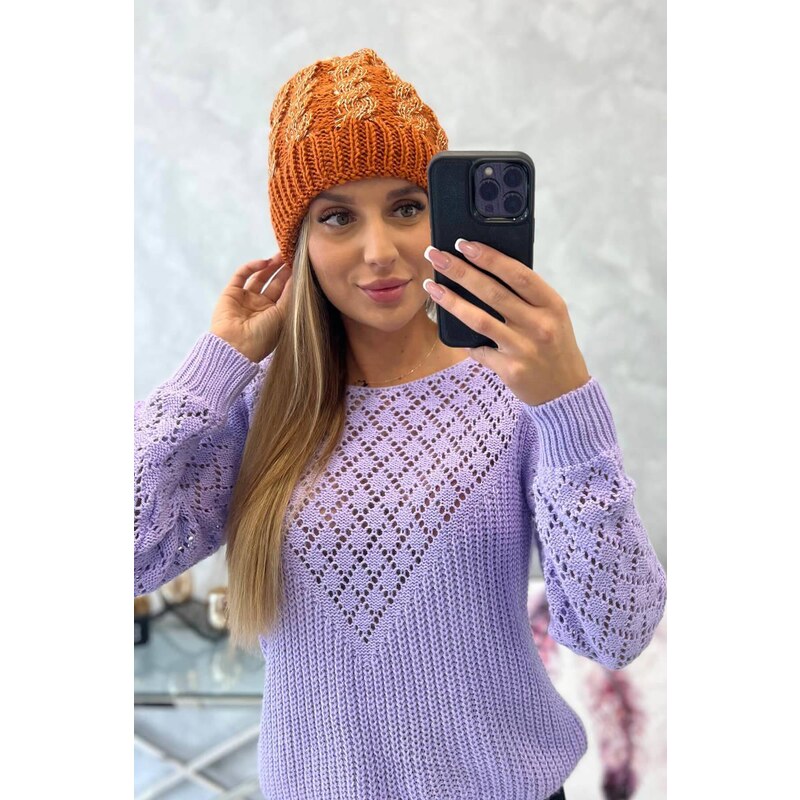 MladaModa Dámska čiapka Kalina K362 oranžová 46491334