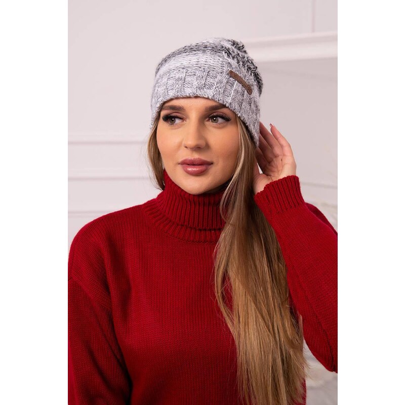 MladaModa Dámska čiapka Monika K256 čierna+šedá 46491376