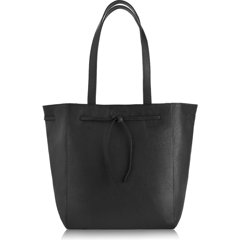 PAOLO PERUZZI Kožená shopper kabelka IN-64-BL | čierna IN-64-BL 46491445