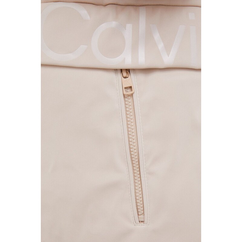Bunda Calvin Klein Jeans dámska, béžová farba, zimná, oversize