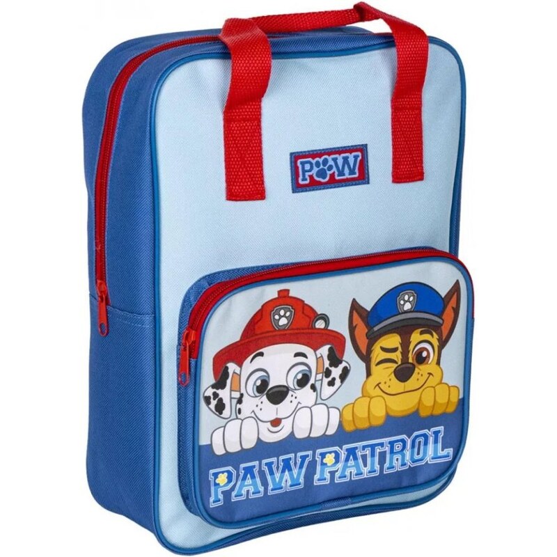 CERDÁ Detský / chlapčenský hranatý batoh s predným vreckom Tlapková patrola - Paw Patrol - motív Marshall a Chase - 6L