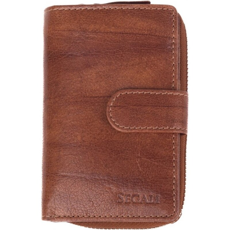 SEGALI Dámska kožená peňaženka SG-21619 hnedá 46494908