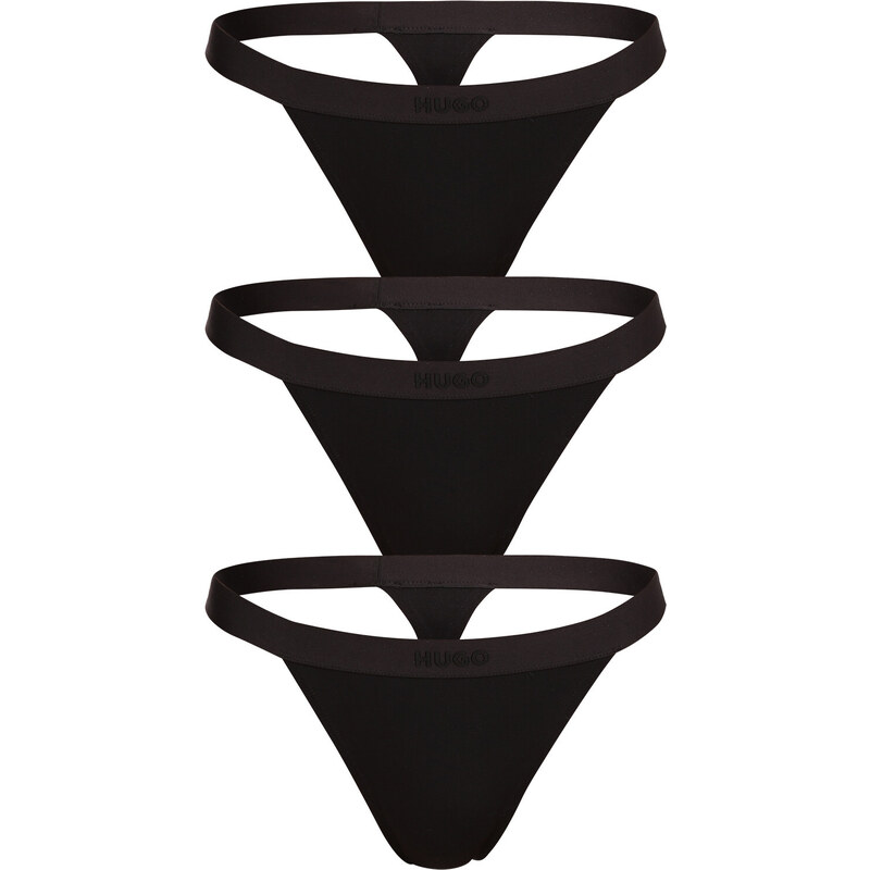 3PACK dámske tangá HUGO čierná (50496893 001) 46495140