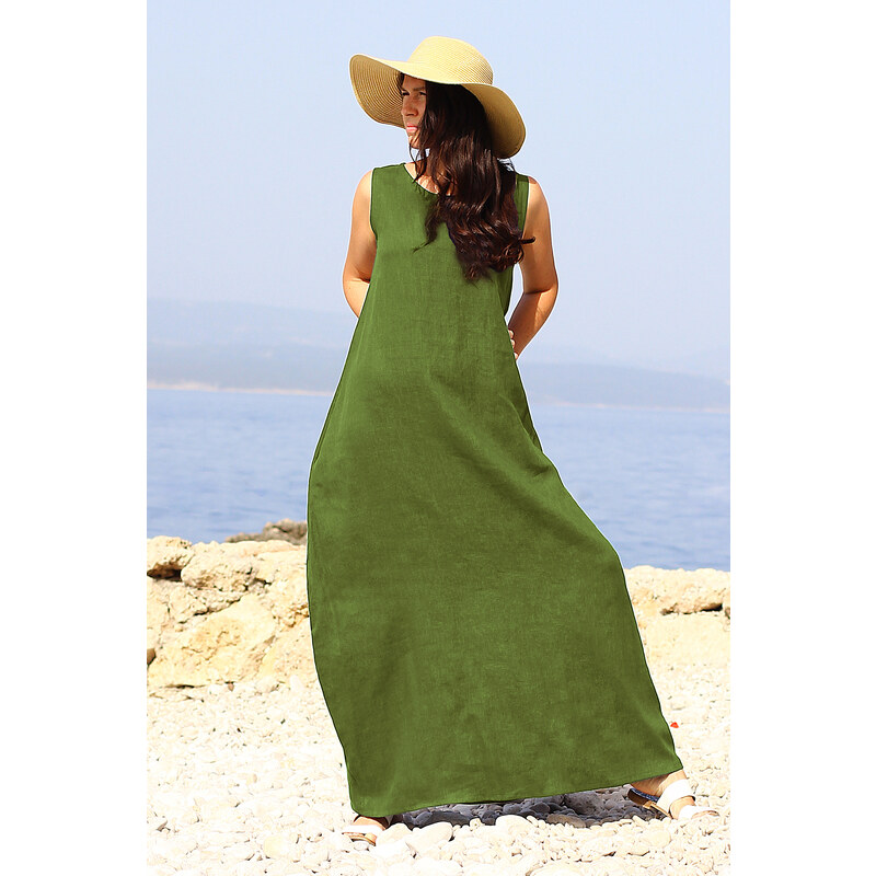 Autorské české maxi šaty Lotika 100% lan Premium quality 48977164