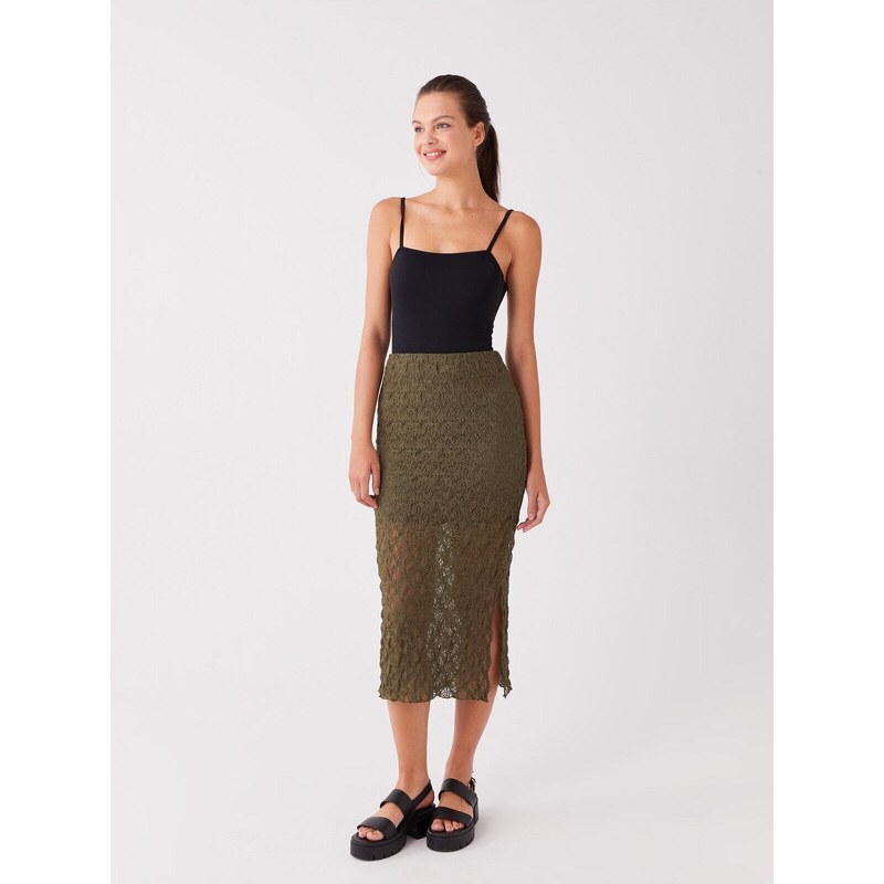 LC Waikiki Women's Extra Tight Fit Patterned Skirt
