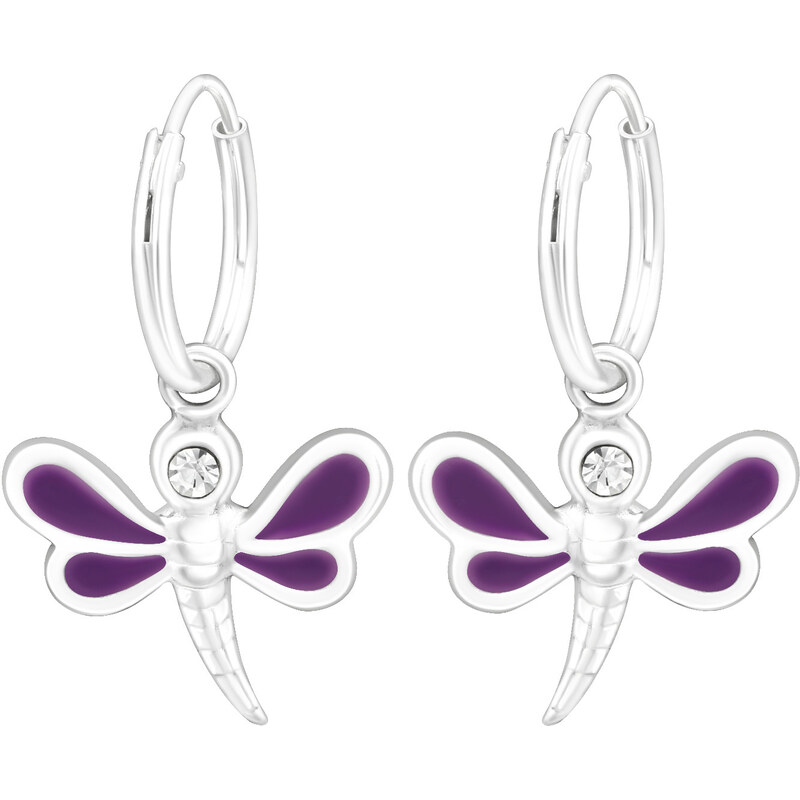 MAJYA Strieborné náušnice VÁŽKY s kamienkom 10656 64581288