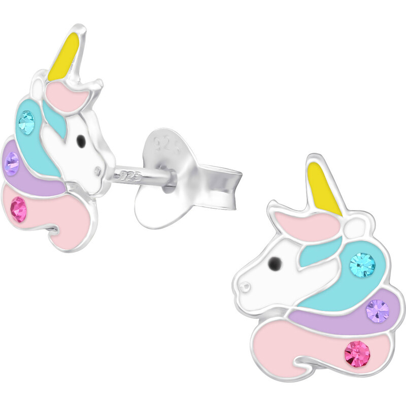 MAJYA Strieborné náušnice jednorožec TONNY 10680 64581301