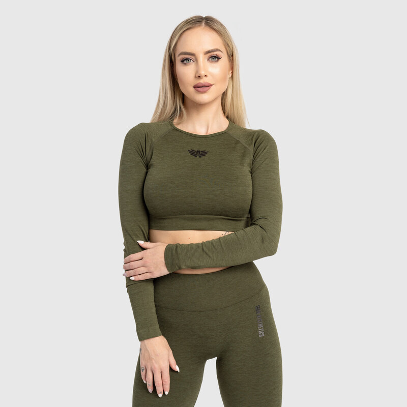 Dámsky športový crop top Iron Aesthetics Solid, zelený 46521758