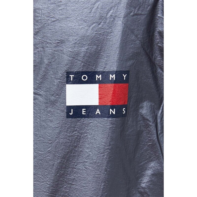 Bunda Tommy Jeans pánska, šedá farba, zimná, oversize