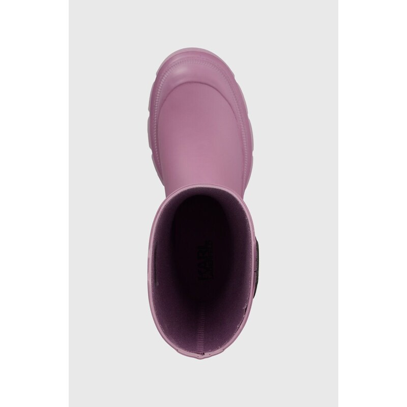 Gumáky Karl Lagerfeld TREKKA RAIN NFT dámske, fialová farba, KL43567