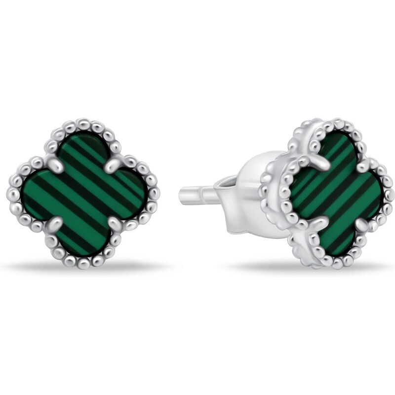 Brilio Silver Módne strieborné náušnice Štvorlístky EA911WG 66584104