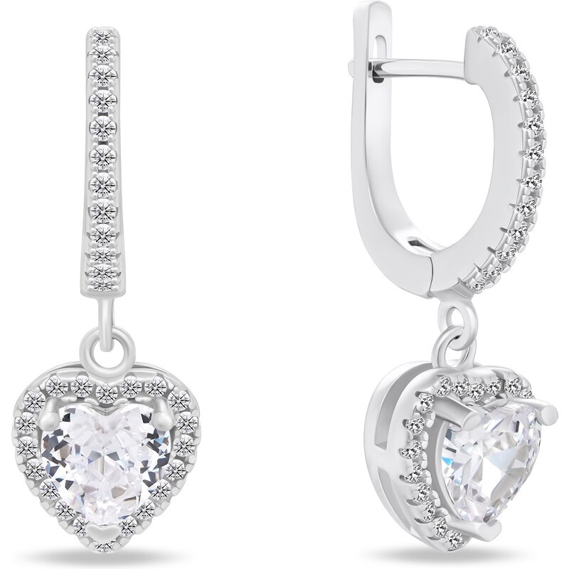 Brilio Silver Slušivé strieborné náušnice so srdiečkami EA898W 66590185