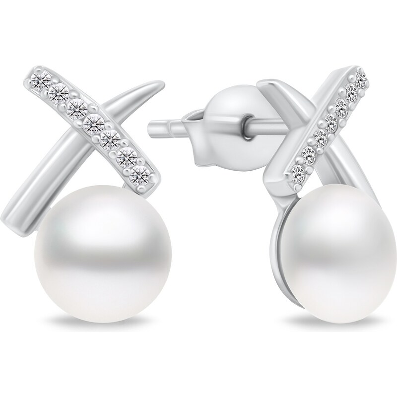 Brilio Silver Trblietavé strieborné náušnice s perlami EA906W 66584508