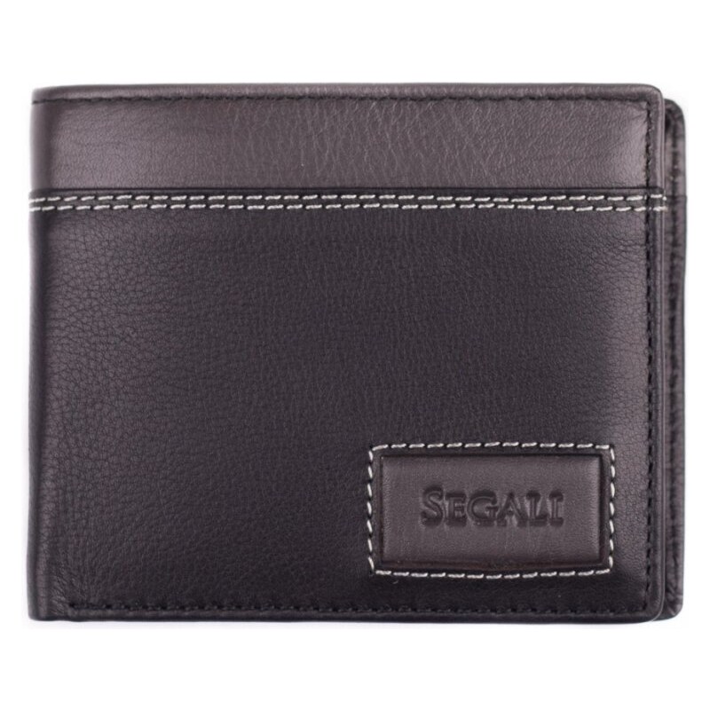 SEGALI Pánska kožená peňaženka SG-7493 čierno sivá 46547356
