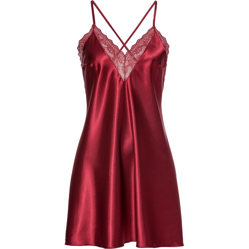 bonprix Saténové negližé, farba červená 46547411