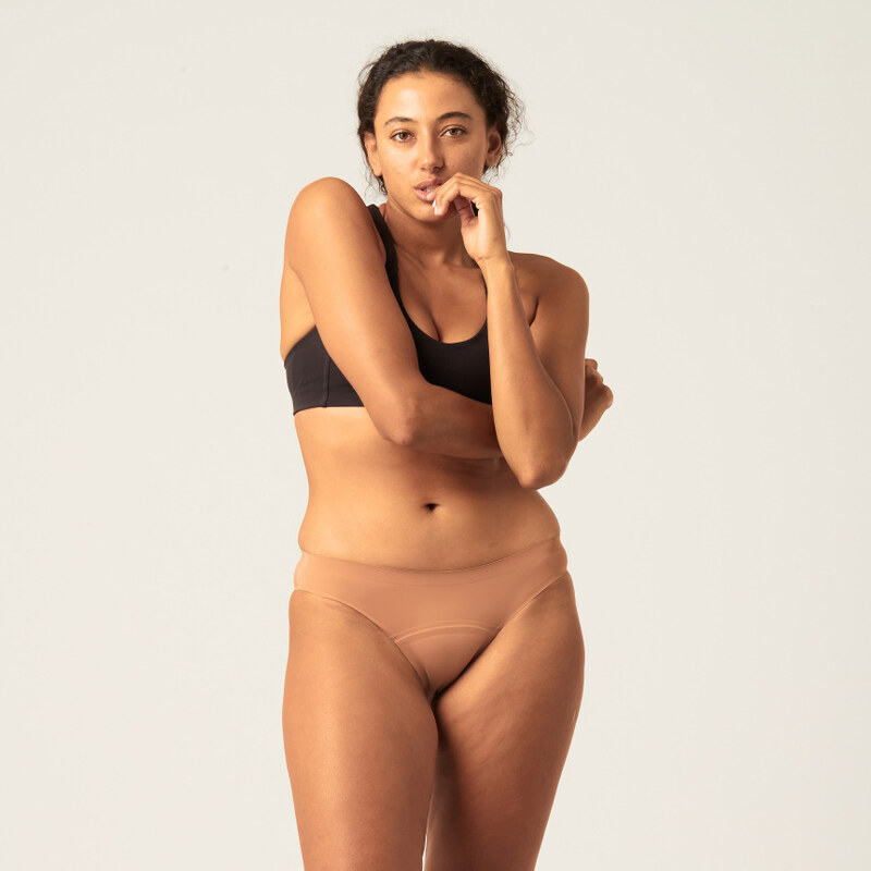 Menštruačné nohavičky Modibodi Seamfree Bikini Moderate-Heavy Cinnamon 51038738