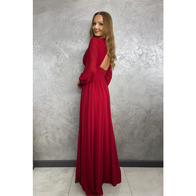 Paris Style Červené šaty s hlbokým výstrihom Gloria