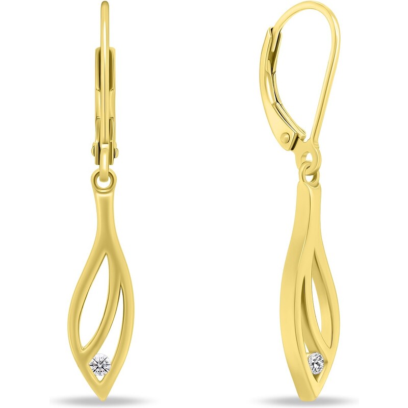 Brilio Silver Slušivé pozlátené náušnice so zirkónmi EA894Y 66596104