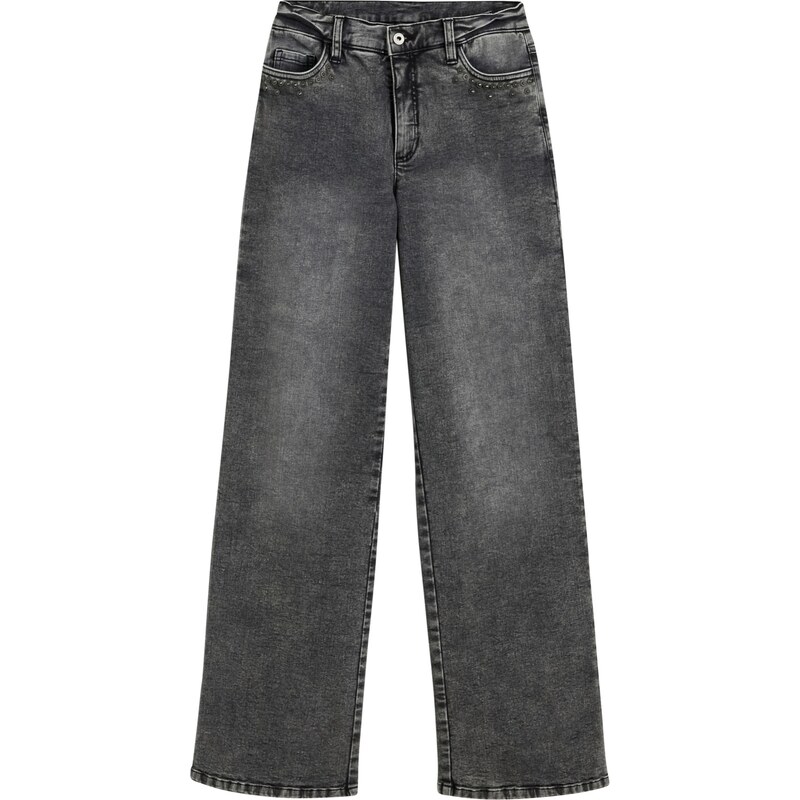 bonprix Džínsy s nitovým zdobením, široký strih, vysoký pás, farba 46551875