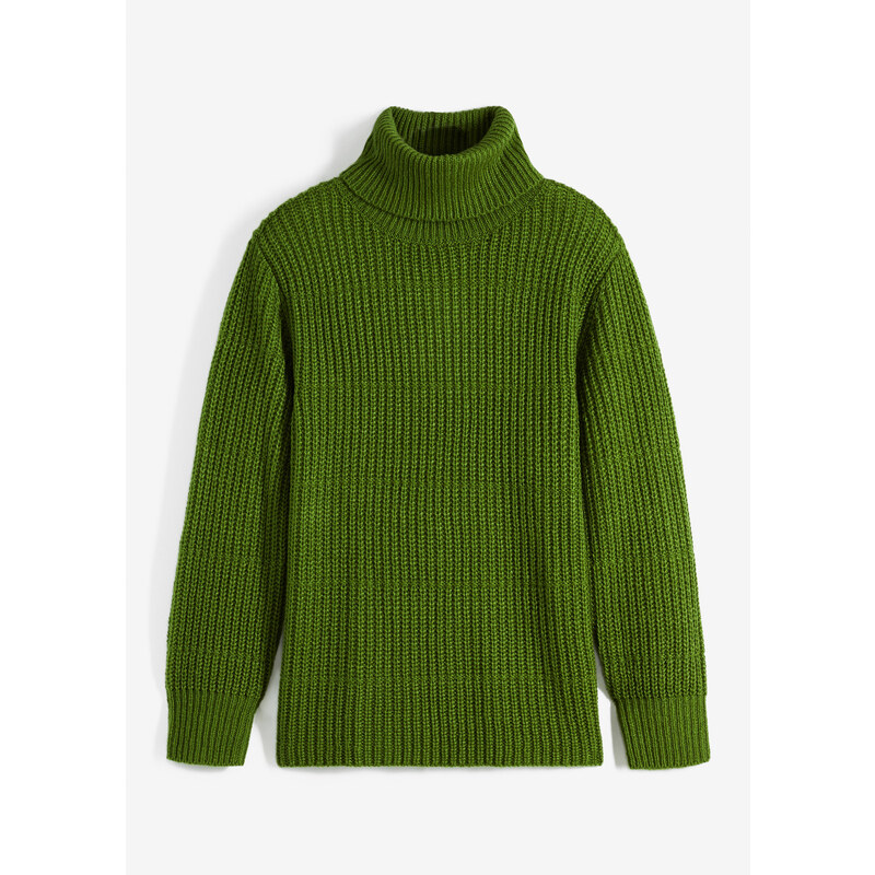 bonprix Pletený rolák, farba zelená 46551912