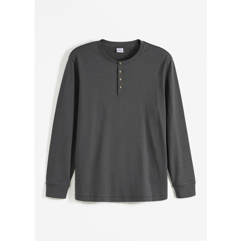 bonprix Tričko s légou, dlhý rukáv, farba šedá 46552142