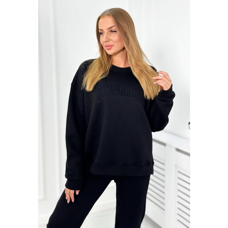 MladaModa Zateplená tepláková súprava Copenhagen čierna 46552235