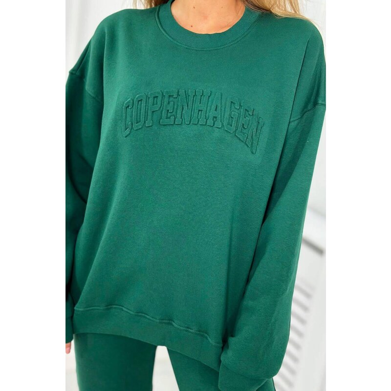 MladaModa Zateplená tepláková súprava Copenhagen zelená 46552241