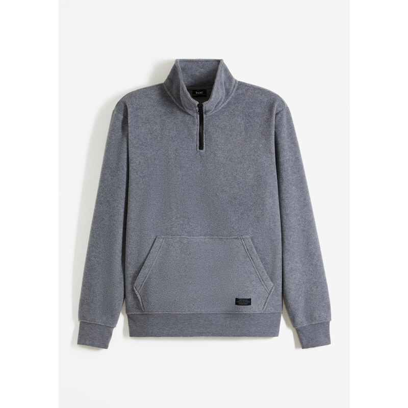 bonprix Flísové tričko so stojačikom, farba šedá 46552289