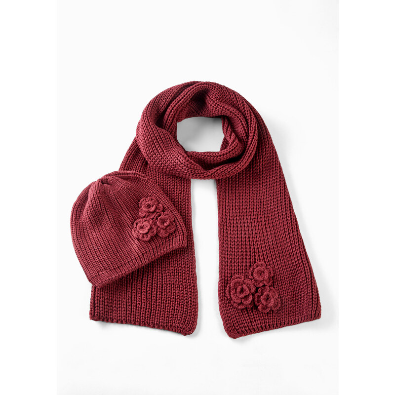 bonprix Šál a čiapka (2-dielna), farba červená 46552458