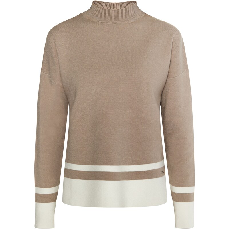 DreiMaster Klassik Sveter Ledkin tmavobéžová / biela ako vlna 63144515