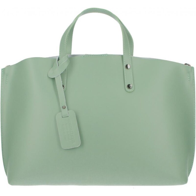 Diva Kožená veľká mätovo zelená dámska kabelka Casilda 46569371