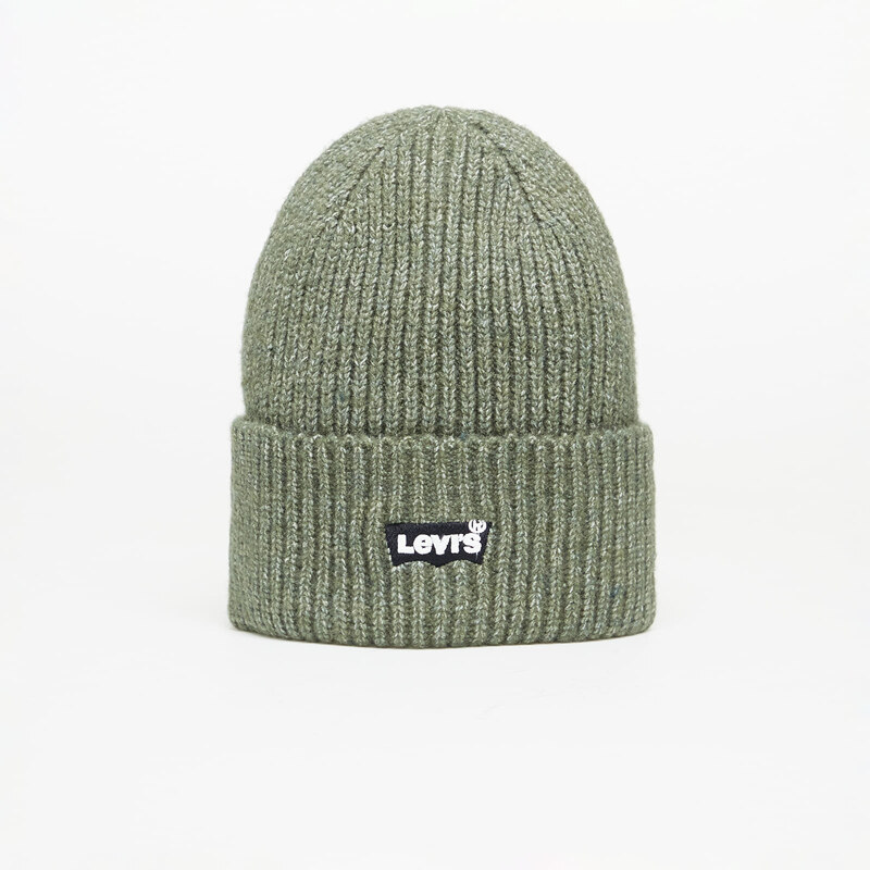 Čiapka Levi's Essential Ribbed Batwing Beanie Green
