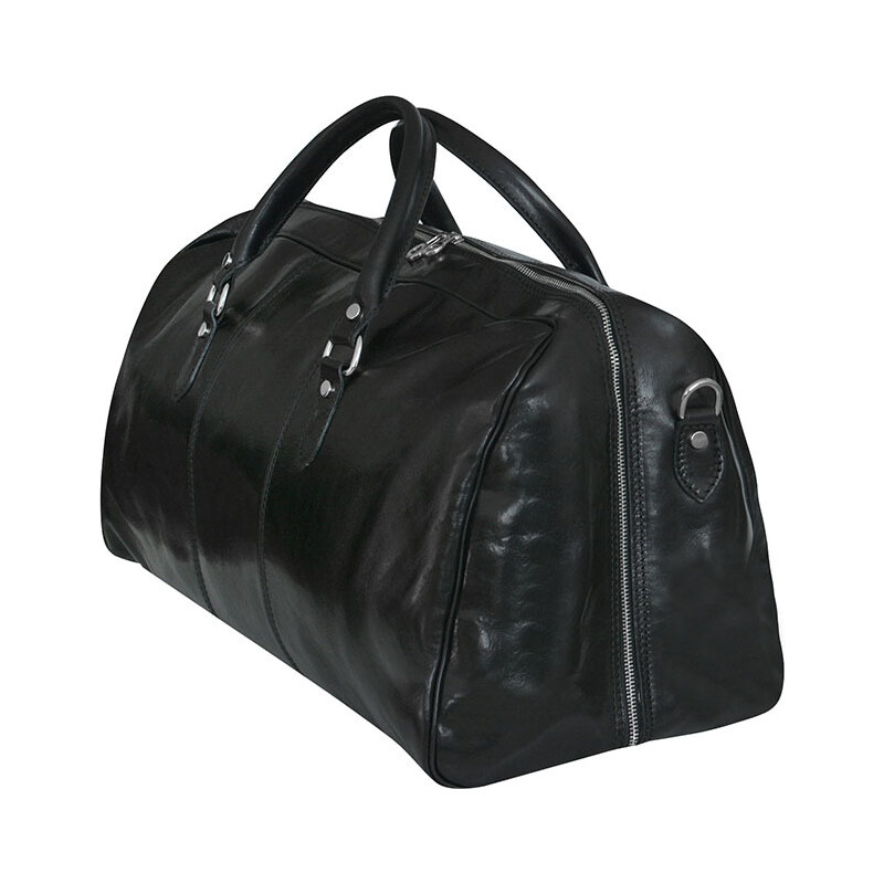 Lamour 1899-3 čierna veľká pánska kožená cestovná taška 53cm/40l