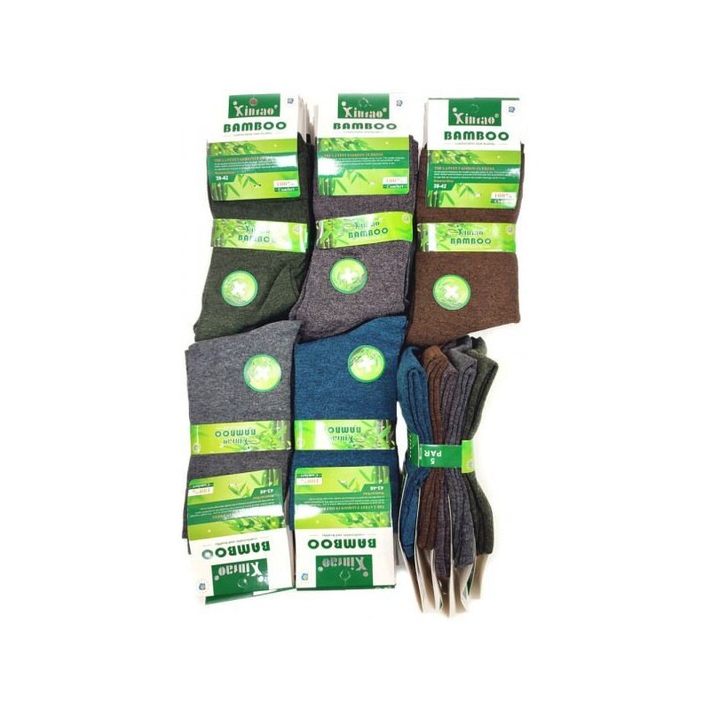 Inca Pánske Bambusové Ponožky balenie 5 kusov Mix farieb