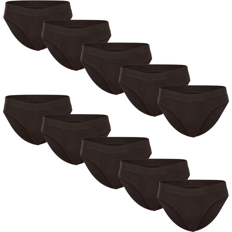 10PACK pánske slipy Nedeto čierne (10NDTS001) 37686513