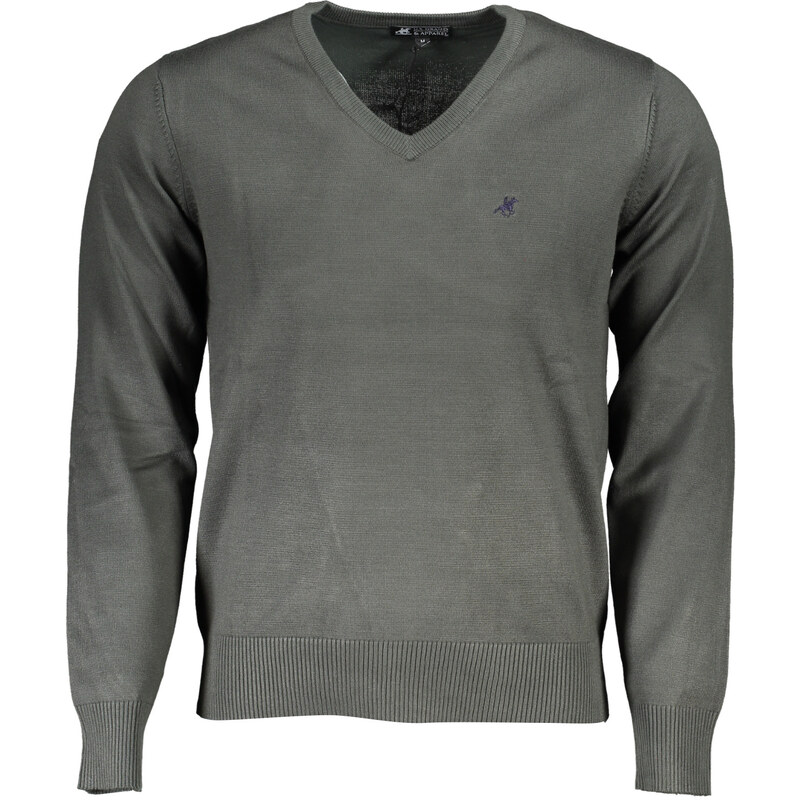 U.S. GRAND Pánsky zelený sveter s výstrihom do V 64708328