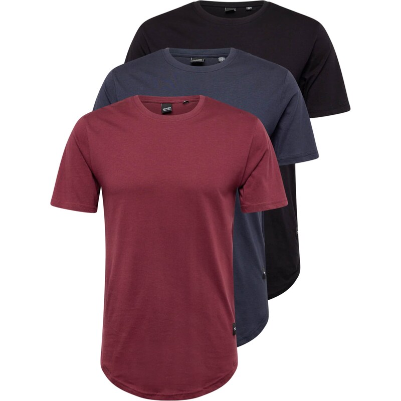 Only & Sons Tričko ONSMATT námornícka modrá / burgundská / čierna 67178201