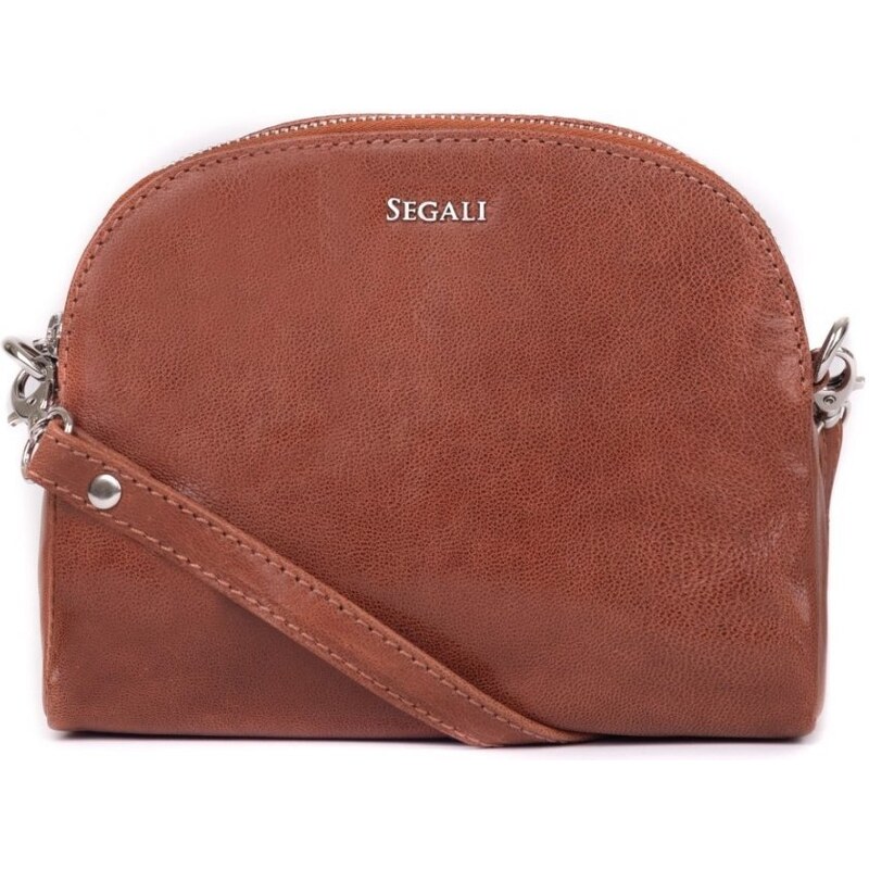 SEGALI Dámska kožená taška cez rameno SG-212 koňak 46637081